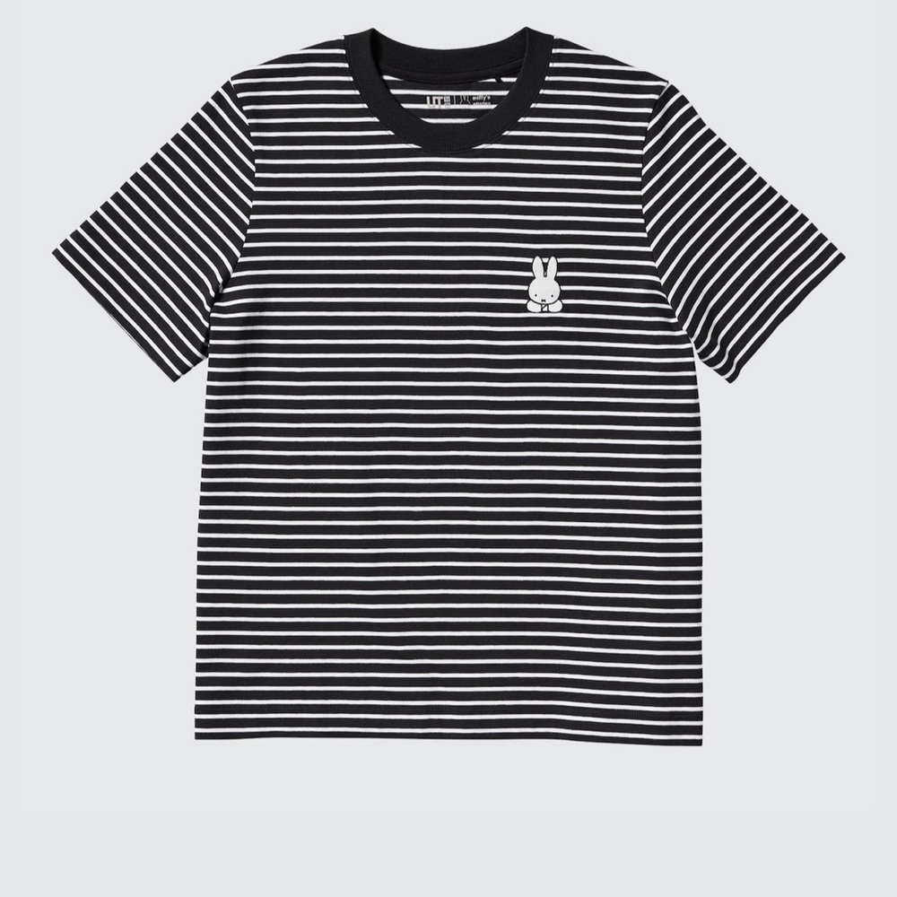 Uniqlo Black and White Miffy Striped Short Sleeve Tee
